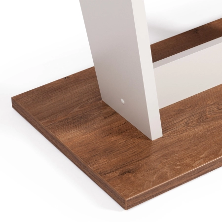 Стол обеденный FOX раздвижной, дерево, темное дерево, белый