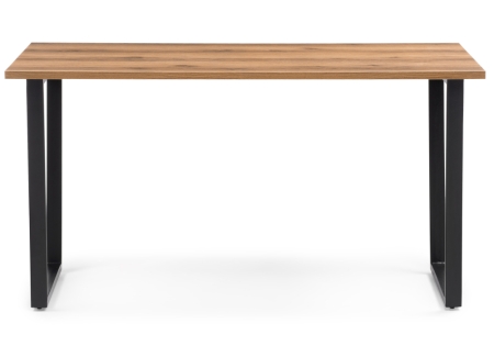 Стол деревянный Лота Лофт 140*25 мм дуб делано темный, матовый черный