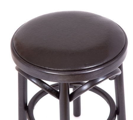 Деревянный табурет Венский  венге с мягким сиденьем из коричневой экокожи Деревянный табурет Венский  венге с мягким сиденьем из коричневой экокожи