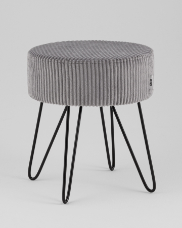 Пуф Спейси велюр рельефный светло-серый