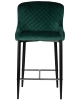 Стул барный CHRISTIAN'75 черные ножки, зеленый велюр V108-64