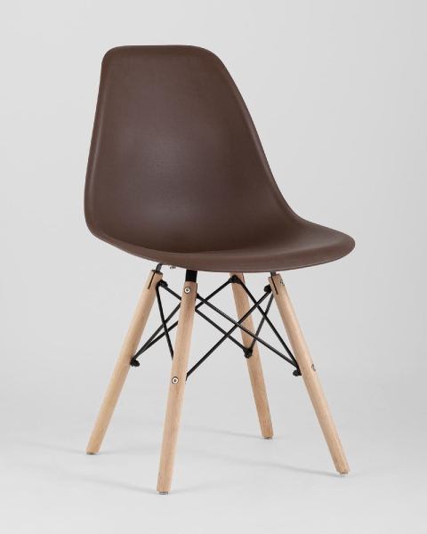 Стул Eames Style DSW коричневый (разборный каркас)