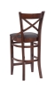 Стул барный "Hugo" темное дерево, серый Стул барный "Hugo" темное дерево, серый