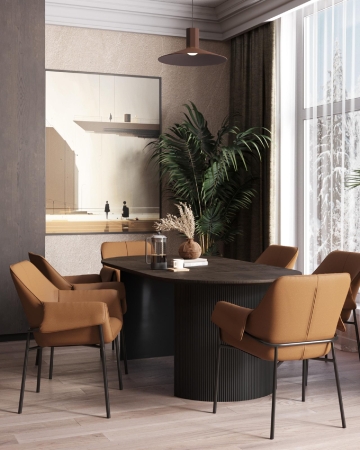 Кресло Бесс экокожа коричневый