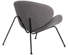 Кресло дизайнерское EMILY, серая ткань, черное основание