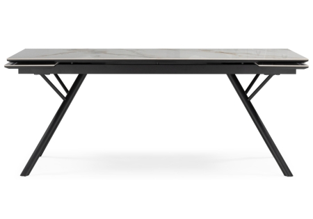 Керамический стол Ворен 180(240)x90 золото, черный кварц, черный