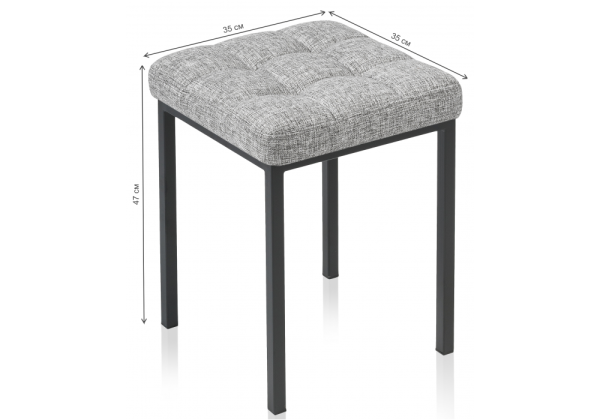 Табурет Байя рогожка графит, черный матовый Табурет Байя рогожка графит, черный матовый