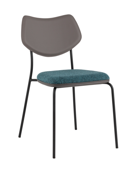 Стул обеденный Casey темно-бирюзовый с серой экокожей