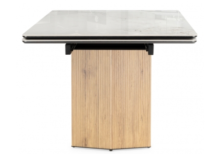 Керамический стол Монерон 200x100 brecha crema elegance, дуб монтана