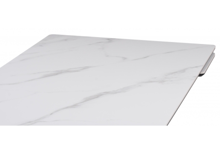 Керамический стол Вилли 140(200)х80 белый мрамор, черный