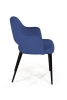 Стул William с подлокотниками ромб, бархат синий, черный конус