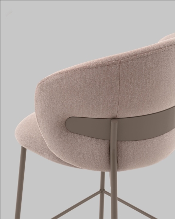 Стул полубарный Блейз велюр бежевый, каркас бежево-серый