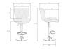 Набор 2 шт Стул барный BARNY, серый велюр (MJ9-75)