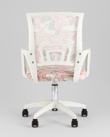Кресло офисное TopChairs Simple SN Junior принт Unicorns пластик белый
