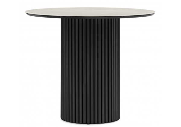 Керамический стол Барел 89 carmen light grey, черный
