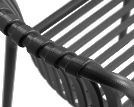 Стул WALTER ARM серый, пластик, твердое сиденье, с подлокотниками