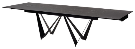 Стол RIETI 200 NERO KL-116 черный мрамор матовый, итальянская керамика, черный каркас