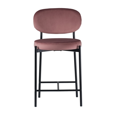Стул полубарный MASO велюр пыльно-розовый