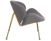 Кресло дизайнерское EMILY, серая ткань, золотое основание