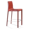 Полубарный стул Barrie кожа ретро красный