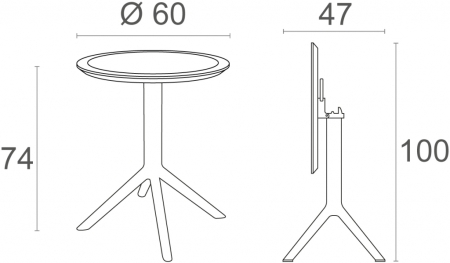 Стол пластиковый складной Siesta Contract Sky Folding Table Ø60