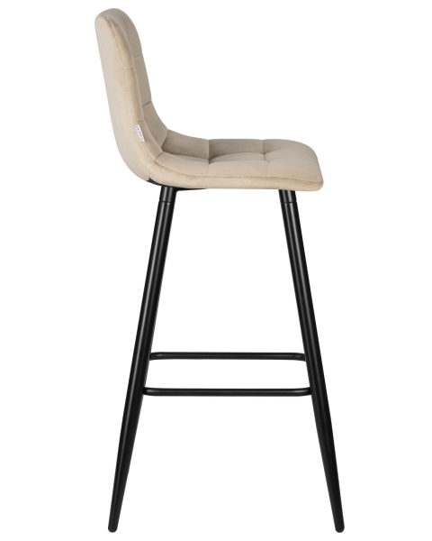 Набор 2 шт Стул барный NICOLE, черные матовые ножки, мокко велюр (108-104)