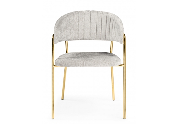 Стул на металлокаркасе Kamelia светло-серый, ткань золотые ножки Стул на металлокаркасе Kamelia светло-серый, ткань золотые ножки