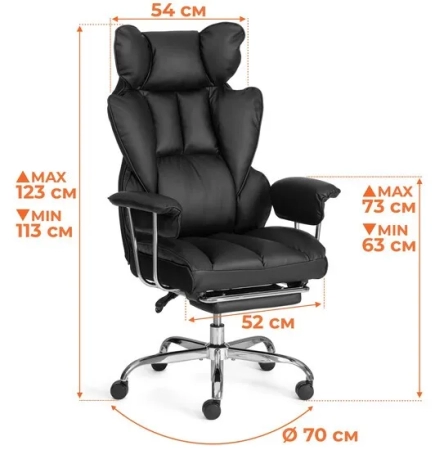 Кресло Комфи Хр/Comfy Cr черный фото в интернет-магазине Stoolmarket