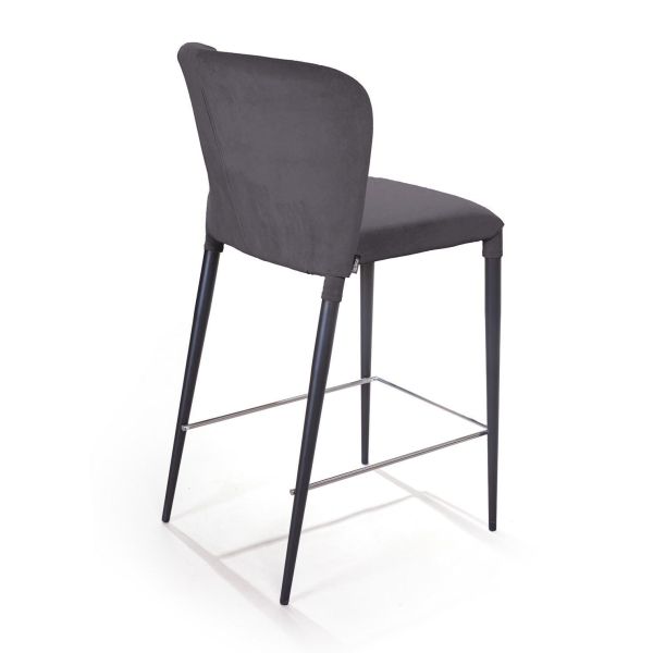 Полубарный стул Albert, бархат антрацит Полубарный стул Albert, бархат антрацит