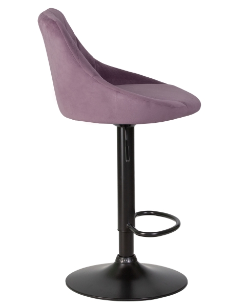 Стул барный LOGAN черный пудрово-сиреневый велюр MJ9-52 Стул барный LOGAN черный пудрово-сиреневый велюр MJ9-52