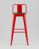 Стул барный TOLIX со спинкой красный глянцевый + темное дерево KD