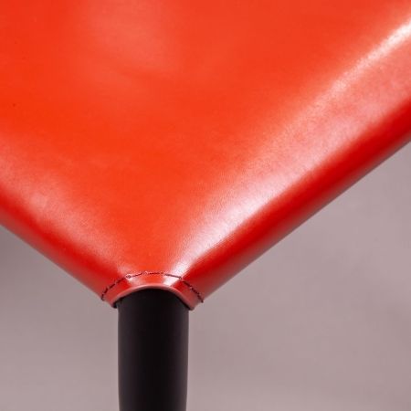 Полубарный стул Albert, кожа ретро красный