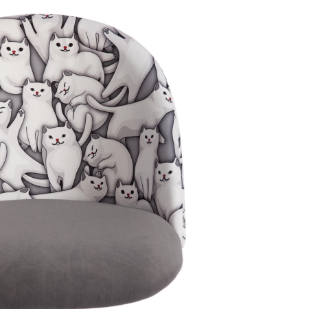 Кресло MELODY ткань и флок, серый, Cats