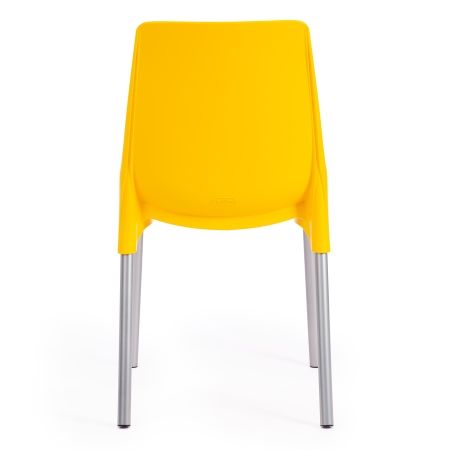 Стул GENIUS (mod 75) металл и пластик, 46x56x84cм, желтый, ножки хром