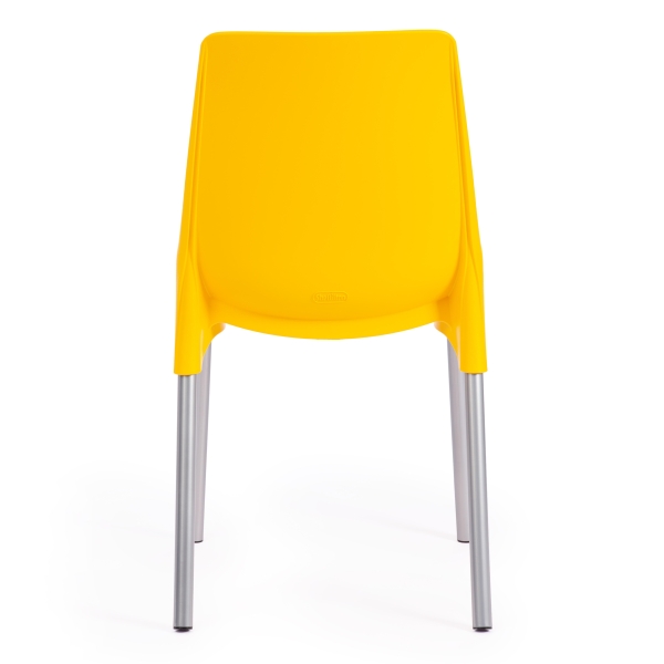 Стул GENIUS (mod 75) металл и пластик, 46x56x84cм, желтый, ножки хром