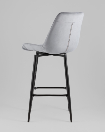 Стул барный Флекс с поворотным механизмом велюр велютто серый