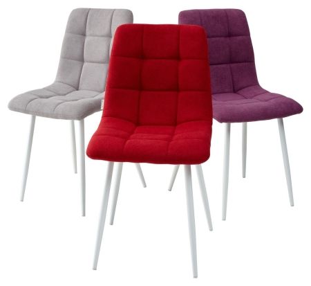 Стул CHILLI UF860-15B сияющая орхидея ткань, белый каркас