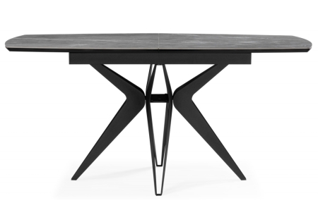 Керамический стол Риполь 140(180)х80 larka grey, черный