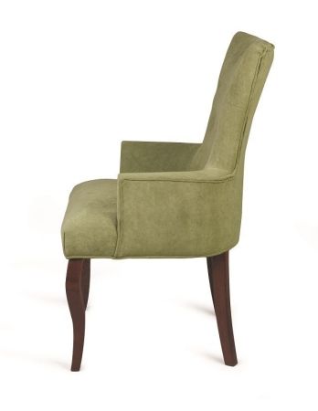 Деревянное кресло Виктория малахит с темными ножками