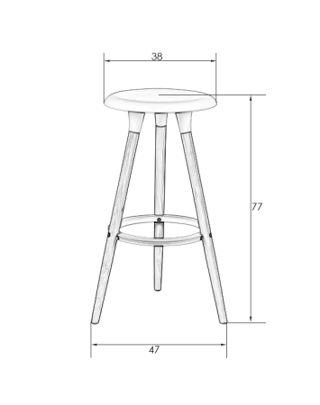 Набор 4 шт Табурет барный ROYCE, ножки светлый бук темно-серый (GR-04)
