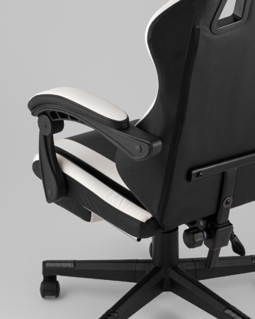 Кресло спортивное Prophet TopChairs с оттоманкой черно-белый