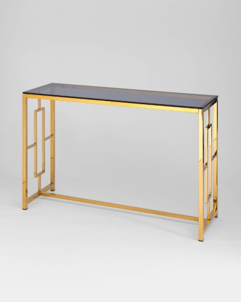 Консоль БРУКЛИН 120*40 золото стекло дым