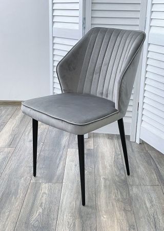 Стул SEATTLE-V светло-серый #26 велюр, черный каркас