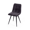 Стул UNO бархат серый, черный конус