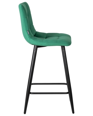 Набор 2 шт Стул полубарный OLIVIA, черные матовые ножки, зеленый велюр (108-64)