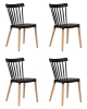 Набор 4 шт Стул обеденный THEO, ножки светлый бук черный (B-03)