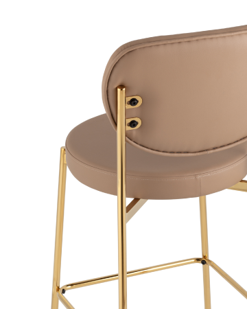 Стул полубарный Барбара NEW экокожа бежевая, золотые ножки 2 шт.