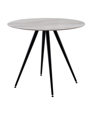 Стол Ники с круглой столешницей из керамики Italian light grey 900