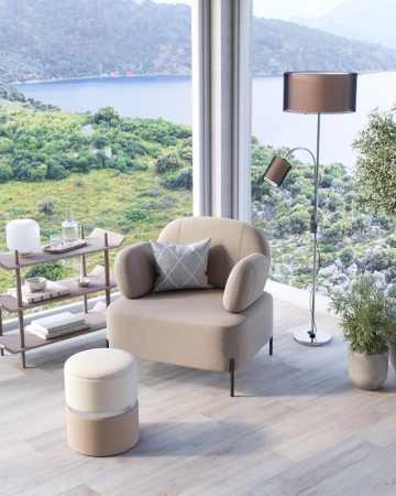 Кресло Кэнди с подлокотниками велюр светло-серый