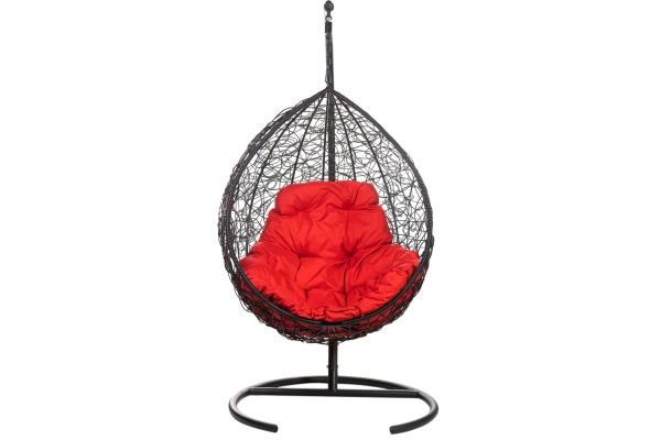 Кресло подвесное Tropica Black R красная подушка